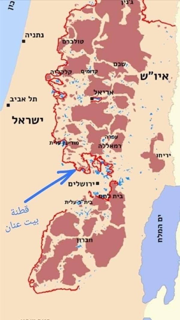 خريطة تبين تقسيم مناطق بيت عانون