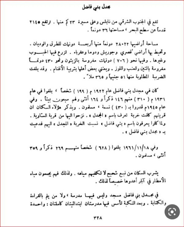 قرية مجدل بني فاضل/ نابلس