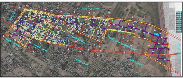 خارطة لقرية عبسان الجديدة