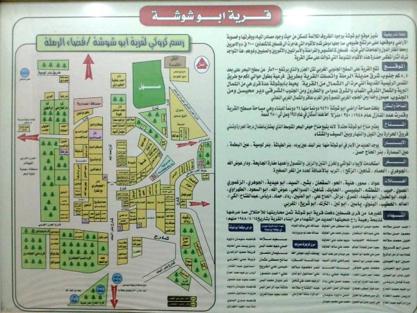 مخطط قرية أبو شوشة قبل النكبة