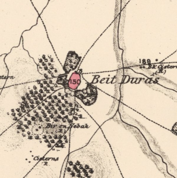 بيت دراس في إحدى الخرائط البريطانية