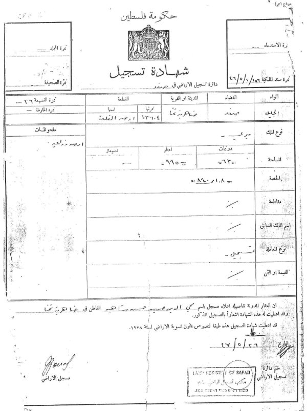 سند ملكية الأرض