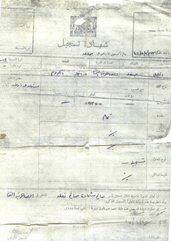 سند ملكية الأرض