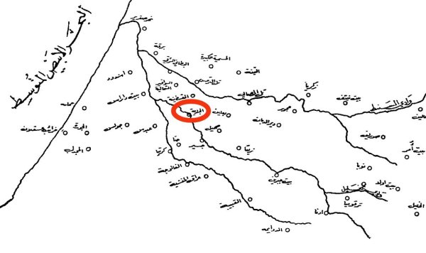 موقع قرية الجلدية على مجرى نهر/ وادي صقرير