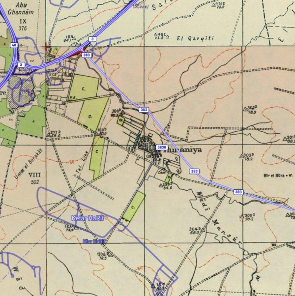 خريطة قرية المسمية الصغرى