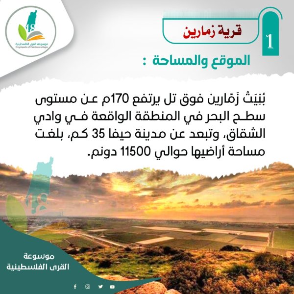 موقع ومساحة قرية زمارين