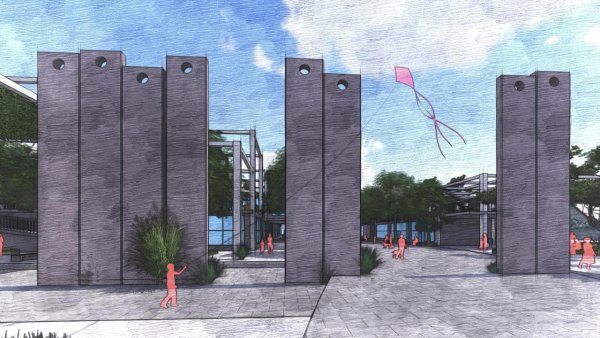 مشروع تخرج للمهندسه سجى عماد البرغوثي في الهندسه المعماريه في جامعة القدس اعادة تدوير حاجز قلندية بعد التحرير!