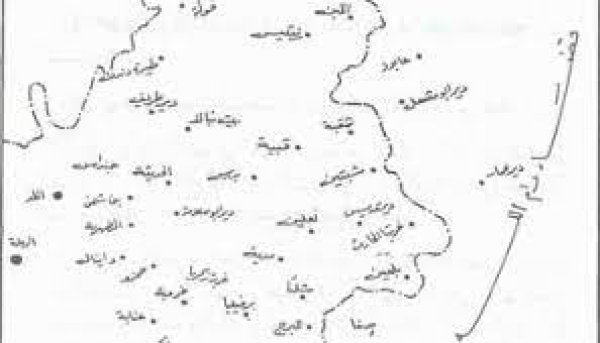 خارطة توضيحية لموقع قرية بركوسيا