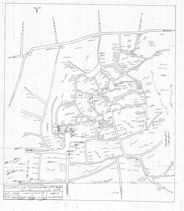 خارطة تفصيلية لمنازل ومباني قرية لوبية