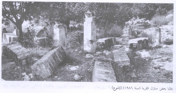 أنقاض البيوت المدمرة في قرية إشوع عام 1986